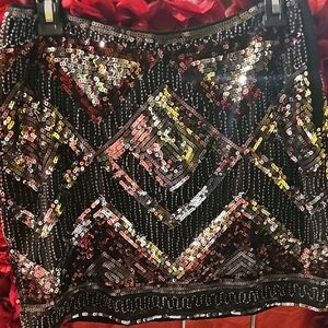 H&M LIKE NEW Women's Multicolor Sequin Skirt Size 8